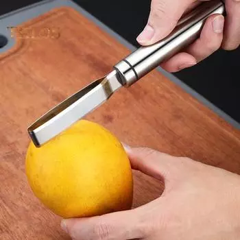 Нержавеющая сталь 304, нож для сердцевины манго, нож для резки, длинная ручка, острая многофункциональная машина для удаления сердцевины ананаса, инструмент для очистки фруктов, кухонные аксессуары серебряный