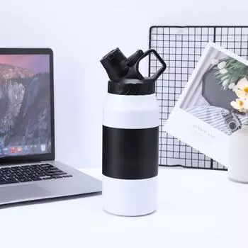 Нержавеющая сталь 304, термос большой емкости, уличный космический горшок, портативная мужская ручка, спортивная бутылка для воды для альпинизма 750ml белый