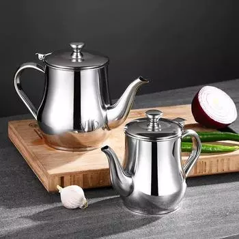 Нержавеющая сталь 304, устойчивая к протечкам и насекомым, горшок для контроля масла, бутылка для масла с длинным горлом, маленькая бутылка для уксуса, горшок