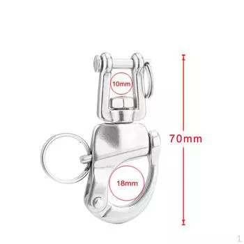 Нержавеющая сталь 316, 70 мм, вращающаяся скоба с проушиной и карабином для лодки/парусной яхты