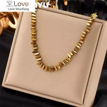 Нержавеющая сталь 316L, новая мода с металлической текстурой, женское колье с воротником, ожерелье joyera acero inoxidable mujer, подарок на вечеринку