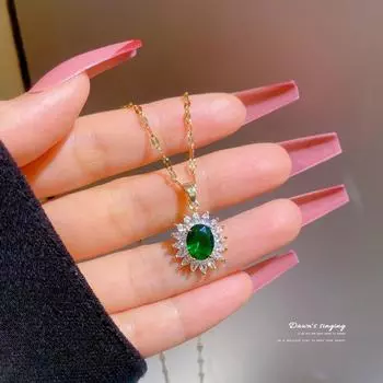 Нержавеющая сталь 316L, подвеска с камнем в форме капли воды, зеленый, красный, синий циркон, ожерелья для женщин, белое золото, красочная груша, Cz, свадебное колье