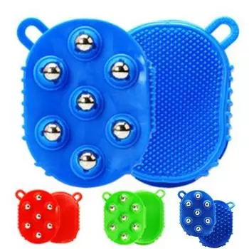 Нержавеющая сталь 360 градусов вращения 7 шариков лица шеи ног рук тела массажер синий