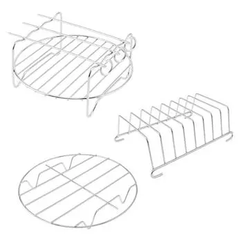 Нержавеющая сталь 3 шт. 6 дюймов Многоцелевая стойка для слоев Шпажки в комплекте Сверхпрочная Многоразовая Кронштейн для крепления аэрофритюрницы Подставка для тостов Экономия места для приготовления