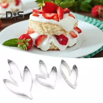 Нержавеющая сталь 3 шт. форма для выпечки пион цветок листья форма антипригарный инструмент «сделай сам» резак для печенья и торта серебряный