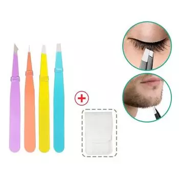 Нержавеющая сталь 4 шт пинцет для бровей зажим для удаления волос для наращивания ресниц пинцет профессиональный макияж инструменты