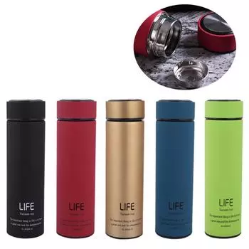 Нержавеющая сталь 500 мл термобутылки термосы термочашка кофе чай дорожная кружка с ситечком