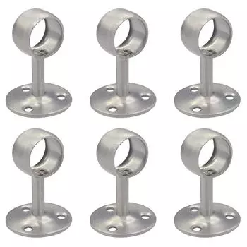 Нержавеющая сталь 6 шт. 25 мм 1 дюйм Фланцевое седло Кронштейн Сверхпрочный Держатель для штор Мульти-крепление Шкаф Потолок Душ