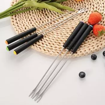 Нержавеющая сталь 6 шт. фруктовые вилки для десерта торта вилки для закусок на день рождения вечеринка West столовые приборы с длинной ручкой кухонные принадлежности