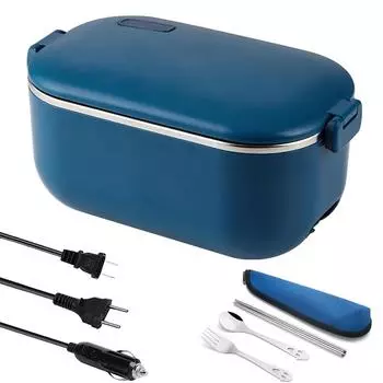 Нержавеющая сталь электрический подогреваемый ланч-бокс для автомобиля, штепсельная вилка США, ЕС, 220 В, 110 В, 12 В, офисный, уличный, портативный контейнер с подогревом для еды 220V - EU Plug зелёный