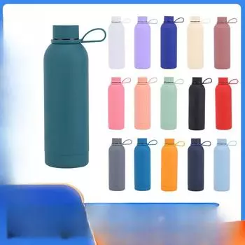 Нержавеющая сталь, американская бутылка-термос с маленьким горлышком, кружка с веревкой, портативная резиновая краска, спортивная кружка для воды на открытом воздухе 500ml