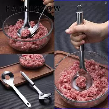 Нержавеющая сталь, антипригарная ложка для фрикаделек, устойчивая к падению портативная полая гладкая ложка для приготовления