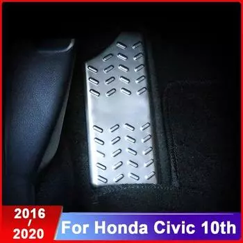 Нержавеющая сталь автомобильная левая подставка для ног крышка педали Нескользящая защитная накладка для Honda Civic 10th 2016 2017 2018 серебряный