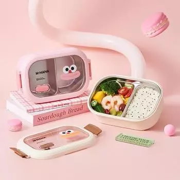 Нержавеющая сталь Bento Lunch Box для детей, школьный Bento Box для детей, герметичный, симпатичный, портативный контейнер для еды, отдельный подогреваемый ланч-бокс