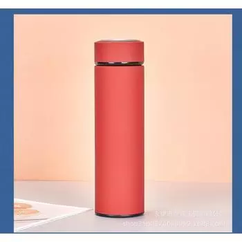Нержавеющая сталь Бизнес Прямое окрашенное стекло для воды Нержавеющая сталь 304 Вакуумная колба Подарочная чашка 500 красный