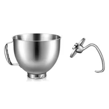 Нержавеющая сталь чаша крюк для теста для Kitchenaid 4.5-5Quart наклонная головка миксер для Kitchenaid миксер мука торт серебряный