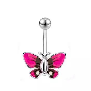 Нержавеющая сталь Человеческое тело Poch Пупок вслед за бабочкой Ночной магазин Танец живота Пупок Бумажное блюдо Пупок Новая модель