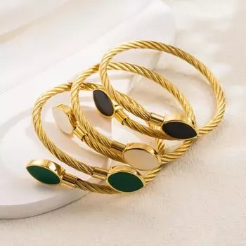 Нержавеющая сталь цветоустойчивый регулируемый браслет модный дизайн спиральный браслет