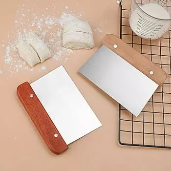 Нержавеющая сталь Деревянная ручка Нож для резки теста Выпечка Крем для торта Скребок Приготовление теста Выпечка Аксессуары Формочки для печенья