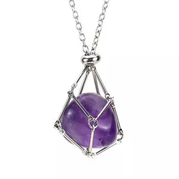 Нержавеющая сталь дизайн клетка держатель ожерелье сетка металлическая цепь держатель для сбора камней регулируемый кулон ювелирные изделия as the picture