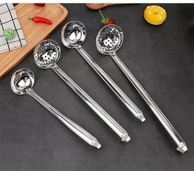 Нержавеющая сталь Длинная ручка Половник Сервировочная ложка Большая круглая Обеденная ложка для супа Шведский стол Творческая кухня Кулинарные принадлежности Посуда