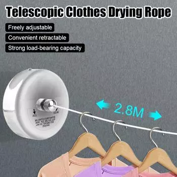 Нержавеющая сталь для хранения вещей в доме Выдвижные бельевые веревки Удобная вешалка для белья Сушилка для одежды Органайзер