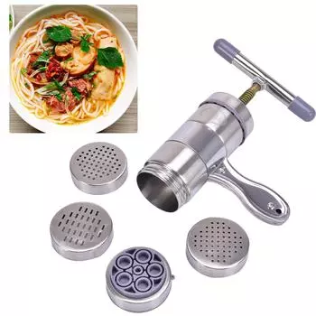 Нержавеющая сталь домашний кухонный инструмент ручной пресс для макаронных изделий из лапши 5 форм для самостоятельного изготовления