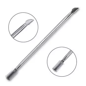 Нержавеющая сталь двойной головкой толкатель кутикулы для маникюра лак для ногтей клей для ногтей удаление кутикулы аксессуары толкатель для ухода за ногтями