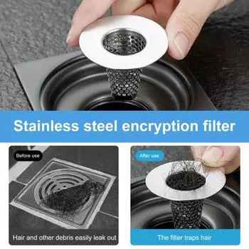 Нержавеющая сталь Fliter, нержавеющий сетчатый фильтр для ванной комнаты, конический фильтр для улавливания волос для сливного отверстия в раковине ванны 1,3-1,6 дюйма 1pc