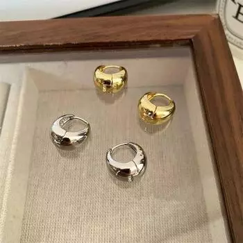 Нержавеющая сталь, гладкий металл, массивные серьги-кольца для женщин и девочек, модные круглые серьги-кольца, массивные серьги, ювелирные изделия в стиле панк 11