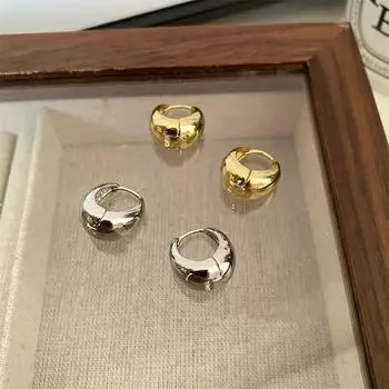 Нержавеющая сталь, гладкий металл, массивные серьги-кольца для женщин и девочек, модные круглые серьги-кольца, массивные серьги, ювелирные изделия в стиле панк 11