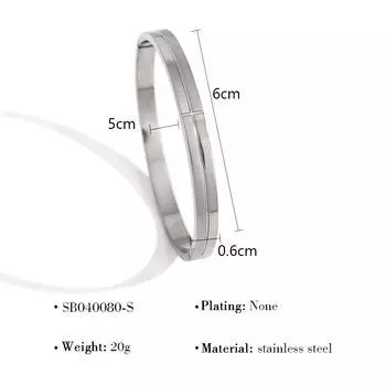 Нержавеющая сталь гладкий парный браслет с пряжкой, простой и продвинутый смысл круглое гладкое кольцо титановый стальной браслет не выцветает