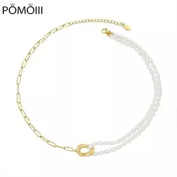 Нержавеющая сталь Ins Новое пресноводное жемчужное сращивание цепочка на шею минималистское ожерелье позолоченный подарок для женщин хип-хоп ювелирные изделия