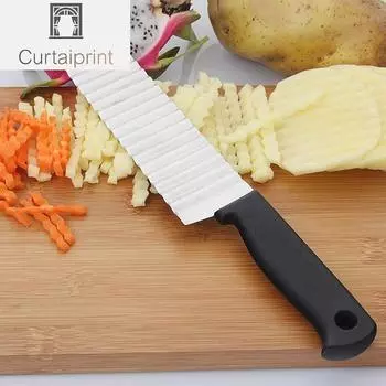 Нержавеющая сталь Картофельные чипсы Ломтерезка Тесто Овощи Фрукты Морщинистый волнистый нож Нож для нарезки картофеля Измельчитель Инструменты для приготовления картофеля фри