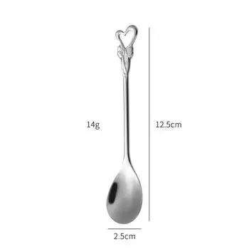 Нержавеющая сталь Кофейная ложка Птичье гнездо Ложка для размешивания меда Роза Сердце Ложка Золотая в форме сердца Кухонная посуда Аксессуары