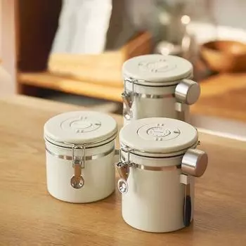 Нержавеющая сталь кофейные зерна герметичная банка вакуумный контейнер для хранения большой емкости зерна чай орехи закуски сохраняют свежесть банка для хранения