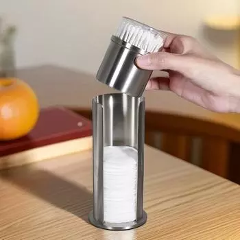 Нержавеющая сталь косметический ящик для хранения хлопка настольный выдвижной для снятия макияжа ватные палочки стойка для хранения баночка для ванной комнаты