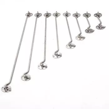 Нержавеющая сталь крюк и глазок замок защелка кабина ворота сарая дверной замок бесшумный держатель 155mm серебряный