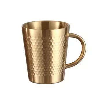 Нержавеющая сталь кружка для холодной воды с ручкой, кованая текстура, двойные стенки, пивные кружки, молочные кружки для кухни, бара 300ml