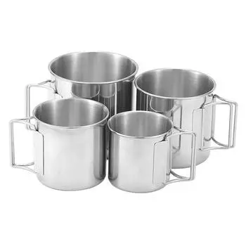 Нержавеющая сталь, кружка для кемпинга, складная туристическая посуда, уличная посуда для пикника, путешествия, чашка, походная посуда, посуда для кемпинга 220ml