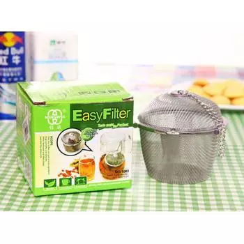 Нержавеющая сталь, кухонное многоразовое сито для чая, тенниса, кофе, рагу, специй, супа, травяное сито, фильтр-саше, цепочка S