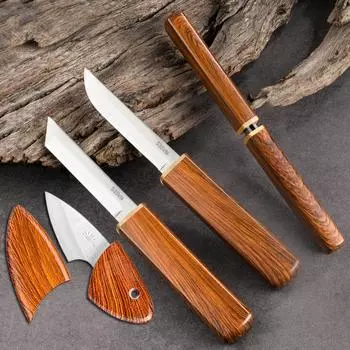 Нержавеющая сталь кухонный двойной лезвие тесак для мяса комбинированный нож для очистки овощей барбекю рыбалки хозяйственный нож бытовой резак