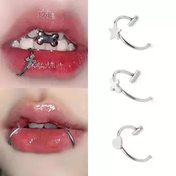 Нержавеющая сталь Love Lip Nails Free Of Piercing Lip Clips Ins Cross Titanium Steel Nos Ring Piercing Jewelry
