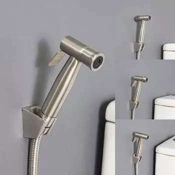 Нержавеющая сталь матовый ручной туалет биде распылитель комплект ручной биде Shattaf для ванной комнаты ручной душ распылитель головка самоочистка