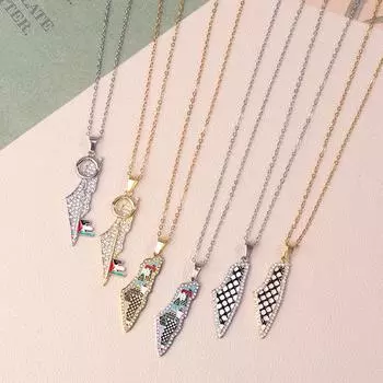 Нержавеющая сталь мечеть Аль-Акса кулон ожерелья 18 К позолоченные этнические исламские очаровательные ювелирные изделия подарок для женщин и мужчин