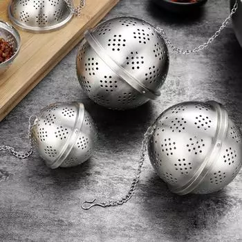 Нержавеющая сталь мелкая сетка чайный фильтр-шарики легко использовать специи фильтрующие шарики для кухни кулинария 6.5cm