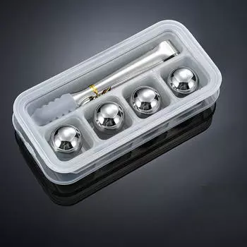 Нержавеющая сталь Металлические кубики льда Сферы Напитки Охлаждающие камни Подарки парню Многоразовые шары 4pcs Ice Balls