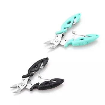 Нержавеющая сталь многофункциональный резак для лески и приманки, режущий инструмент, черные заостренные ножницы для рыбы высокой мощности синий
