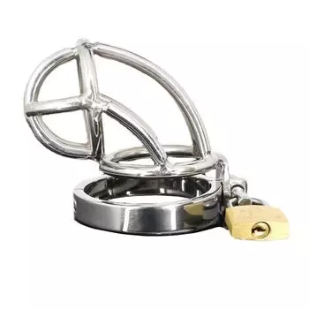 Нержавеющая сталь мужской дышащий клетка кольцо замок целомудрия клетка с замком ремень 38.1mm