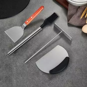 Нержавеющая стальная лопатка для блинов, нержавеющая, самодельная, Т-образная, прочная, профессиональная, для приготовления блинов
